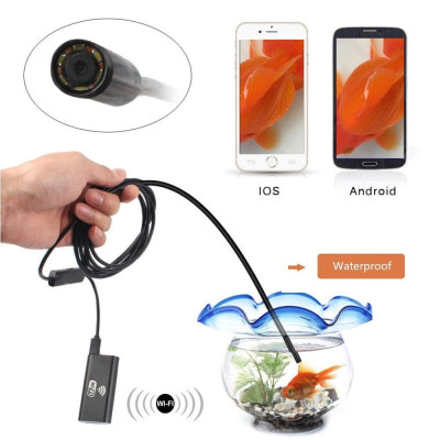 ROGTZ - Camera Nội Soi WiFi Chống Nước HD 1M Len 8mm Chất lượng hình ảnh HD 6LED Kết nối Wifi  Tương thích Ios Android Windows Chống nước IP67 Đa mục đích sử dụng Kiểm tra đường ống, thiết bị máy móc, động cơ Sửa chữa bảo dưỡng thiết bị  - Hàng Chính Hãng