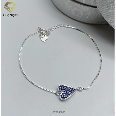 Lắc tay bạc 925 Huệ Ngân - Tim xinh đính đá RYB140085