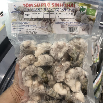 Tôm sú PTO sinh thái Seaprodex kích cỡ 41/50-250gr.