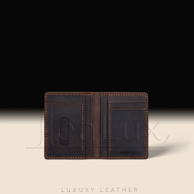 Ví Đứng Da Sáp Đựng Giấy Tờ Cũ Handmade Lealux The Stand Wallet