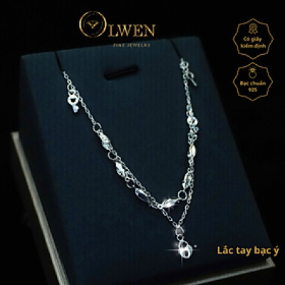 Lắc chân bạc Ý với thiết kế dạng chuỗi kép, điểm nổi bật là có nhiều mặt charm nhỏ rủ xuống, hình chiếc lá nhỏ được làm từ bạc trơn bóng. Các charm lá được phân bố đều trên chuỗi, phong cách cá tính, năng động - LM132.1