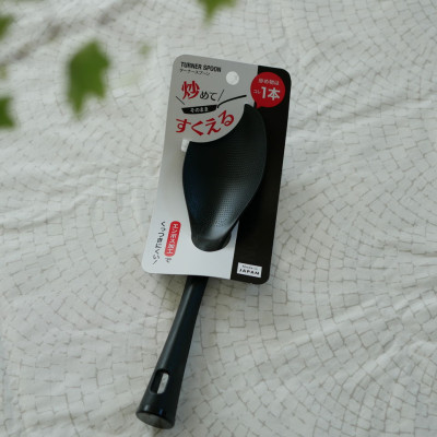 Muôi cơm kháng khuẩn cán dài Echo Metal 25cm màu đen - Nội địa Nhật Bản