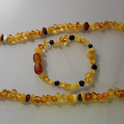 Bộ Vòng Nữ Đeo Tay và vòng đeo Cổ dành cho tất cả Em bé gái đá hổ phách vàng anh tự nhiên kiểu mới rất đẹp các bé gái từ 1 tuổi đến 10 tuổi nhe Các Mom các Mẹ ơi hãy tặng cho các con cháu mình đeo với tông màu vàng anh sang trọng tươi trẻ sang trọng ạ