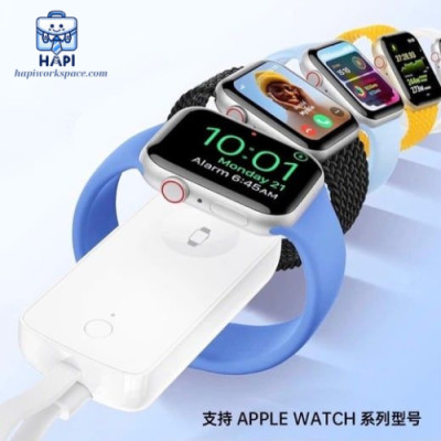 Sạc dự phòng không dây hàng chính hãng WiWU ARK 2-in-1 2000mAh Wi-M22: Sạc đồng hồ nhà "Táo", tai nghe, bàn phím, chuột