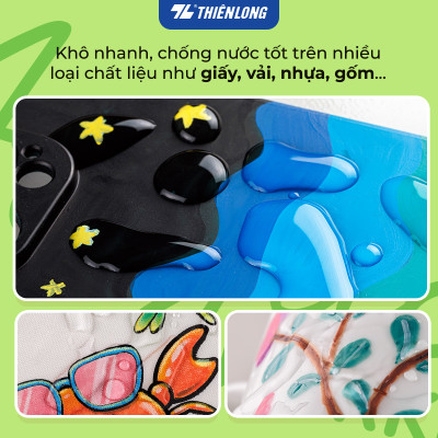 Pastel Acrylic Markers Bút sơn/ Bút lông 12/24/36 màu ThiênLong Colokit - Màu sắc tươi sáng, Mượt tay đều màu