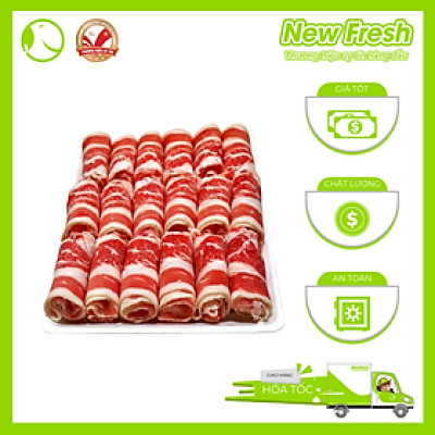 [GIAO NHANH HCM]  Ba Chỉ Bò Mỹ Cuộn Nhúng Lẩu - Khay 1Kg