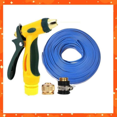 Bộ dây vòi xịt nước rửa xe, tưới cây tăng áp 3 lần,loại 3-5M (nối đồng nhựa đen) 206317