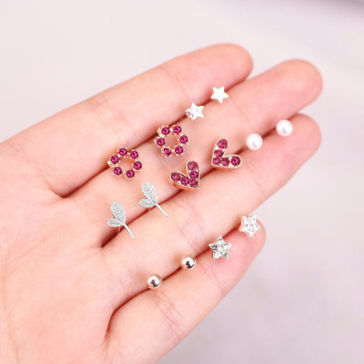 Set bông tai 7 đôi tim nhỏ cho 7 ngày xinh tươi