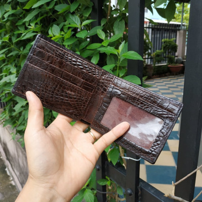 Bóp Nam Da Cá Sấu Thật 2 Mặt. GÙ CÁ SẤU NGUYÊN CON LỚN SIÊU ĐẸP