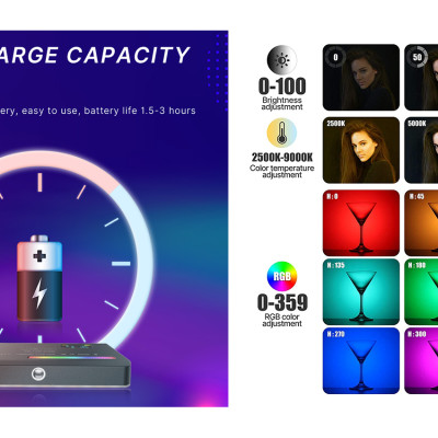 ULANZI VL120 RGB (2500-9000K) - HÀNG CHÍNH HÃNG - Đèn LED đổi màu RGB | 20 hiệu ứng | Pin Lithium 3100mAh