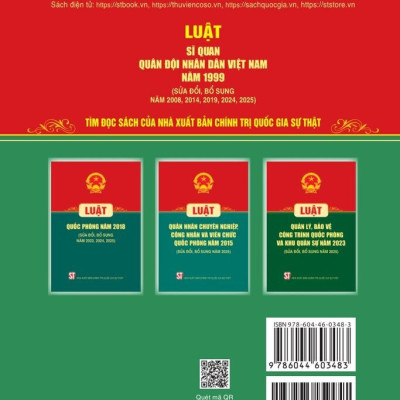 Luật Sĩ quan quân đội nhân dân Việt Nam năm 1999 (sửa  đổi, bổ sung năm 2008, 2014, 2019, 2024)