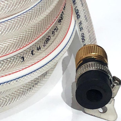 Vòi nước vòi phun nước rửa xe tưới cây tăng áp thông minh + bộ dây bơm nước cao cấp TLG  loạI 15m  (vòi bạc-dây trắng)  701498-1