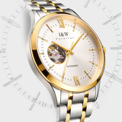 Đồng hồ nam chính hãng IW CARNIVAL IW570G-1 Kính sapphire ,chống xước ,Chống nước 30m ,Bảo hành 24 tháng,Máy cơ (Automatic),dây kim loại thép không gỉ 316L, thiết kế lộ cơ đơn giản dễ đeo