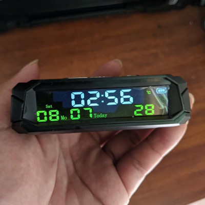 Đồng Hồ Ô Tô 3in1 Mẫu Mới: Báo Giờ, Ngày Tháng, Nhiệt Độ - Màn Hình LED Đa Năng Cực Tiện