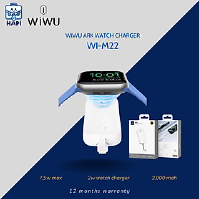 Sạc dự phòng không dây hàng chính hãng WiWU ARK 2-in-1 2000mAh Wi-M22: Sạc đồng hồ nhà "Táo", tai nghe, bàn phím, chuột