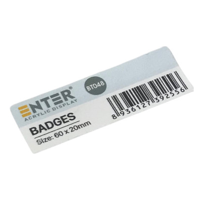 Phôi thẻ tên inox Enter BT048 60x20mm vàng xước K004A (10,50) - Bịch (10)