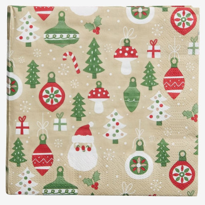 Giấy đa năng | JYSK Akvamarin | đỏ/trắng | R33xD33cm | bộ 20 chiếc