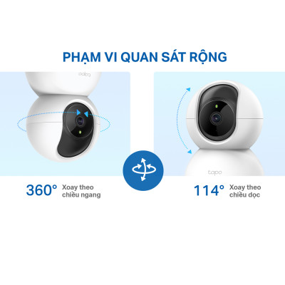 Camera Wifi TP-Link Tapo C220 Độ Phân Giải 2K QHD Quay/Quét 360 Độ Giám Sát An Ninh - Hàng Chính Hãng