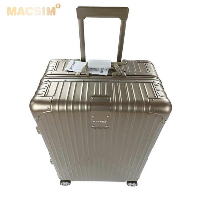 Vali hợp kim nhôm nguyên khối MS1104 nhãn hiệu Macsim cao cấp màu ti-gold , màu đen  cỡ 26 inches