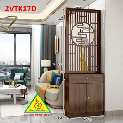 Vách ngăn tủ kệ , vách ngăn phòng khách nhà bếp 2VTK17D - Nội thất lắp ráp Viendong Adv