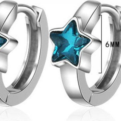 Bông tai khoen ngôi sao xanh xinh xắn BHBT285