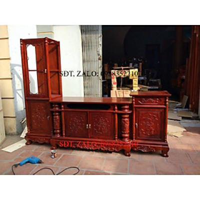 Kệ Tivi Loại Lệch - gỗ hương vân