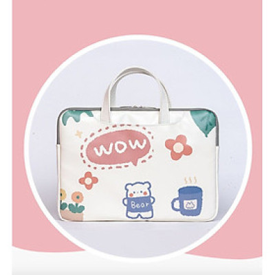Túi xách da chống sốc laptop máy tính , túi công sở nữ cặp đựng laptop cute dễ thương