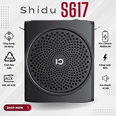 Loa trợ giảng Shidu SD-S617 - Âm thanh sống động, pin siêu bền, thiết kế nhỏ gọn | Trợ giảng chuyên nghiệp, lý tưởng cho giáo viên, hướng dẫn viên, bán hàng, livestream | Công suất 16W, kết nối đa dạng, giá cả phải chăng | Hàng Nhập Khẩu