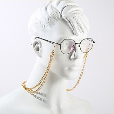 Dây đeo mắt kính chống rơi kim loại 2 lớp phụ kiện kính phong cách Âu Mỹ