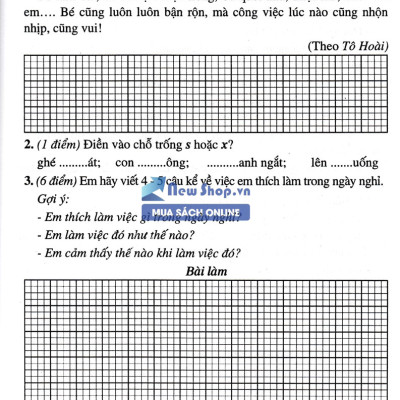 Đề Kiểm Tra Môn Tiếng Việt Lớp 2 (Bám Sát SGK Chân Trời Sáng Tạo) - HA