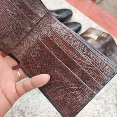 Ví đà điểu dáng ngang dễ sử dụng. 2 mặt da đà điểu!