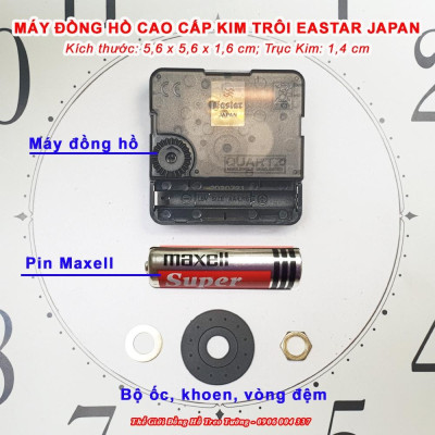 Máy Đồng Hồ KIM TRÔI Cao Cấp EASTAR NHẬT – Bộ Kim Tự Chọn (Kim Bầu, Kim Hoa Văn, Kim Khung...) – Tặng Pin Maxell