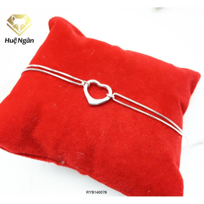 Lắc tay bạc 925 Huệ Ngân - Trái tim tình yêu RYB140078