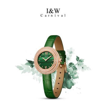 Đồng Hồ Nữ I&W Carnival 3008L Chính Hãng BH 24T Chịu Nước 30m Kính Chống Xước Dây Da Cao Cấp ( Máy Quartz)