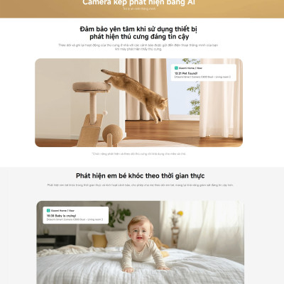 Camera Kép Xiaomi Smart Camera C500 Dual EU - Nhận Diện Thú Cưng - Phát Hiện Tiếng Khóc Em Bé - Hàng Chính Hãng