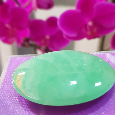 Mặt Lắc Tay Oval to đá ngọc cẩm thạch xanh tự nhiên Size đại Dài 42mm x ngang 28mm x dầy 4mm Nữ lên lắc tay vàng 1 mặt Oval to đẹp sang lắm món quà tặng Mẹ, tặng vợ người thân yêu ý nghĩa ạ