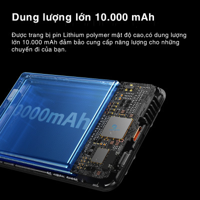 Pin Sạc dự phòng không dây nam châm 5-in-1 ROCK P50 10000mAh 20W tích hợp chân đế giữ điện thoại - Hàng chính hãng bảo hành 12 tháng