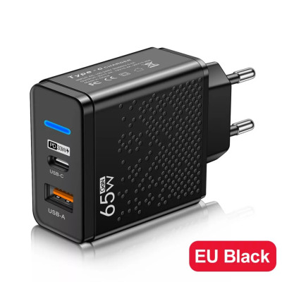 Củ sạc nhanh Elough PD65W cho điện thoại, máy tính bảng gồm 1 cổng USB-A 3.0 và 1 cổng Type-C, hàng nhập khẩu