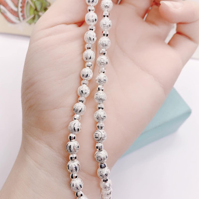 Lắc Tay Nữ Bạc Hiểu Minh LTU522 Bi Tròn Bạc Ý