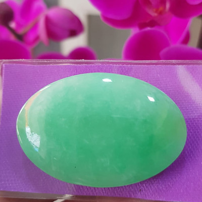 Mặt Lắc Tay Oval to đá ngọc cẩm thạch xanh tự nhiên Size đại Dài 42mm x ngang 28mm x dầy 4mm Nữ lên lắc tay vàng 1 mặt Oval to đẹp sang lắm món quà tặng Mẹ, tặng vợ người thân yêu ý nghĩa ạ