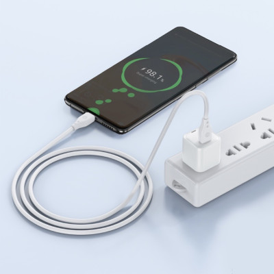 Cáp sạc Wiwu Pioneer Charging Cable Wi-C001 cho các thiết bị sạc chân Type-c, hỗ trợ sạc nhanh, chiều dài 1m - Hàng chính hãng