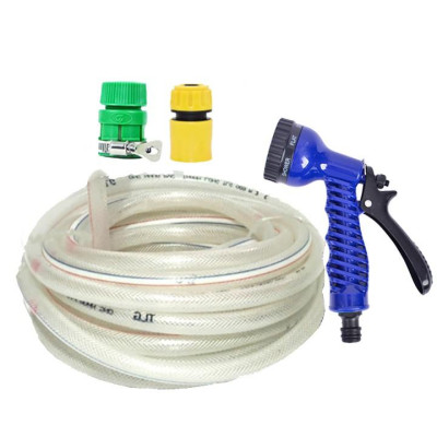 Bộ dây vòi xịt tưới cây, rửa xe 7-10M (cút nhựa nối nhựa xanh) 206843 