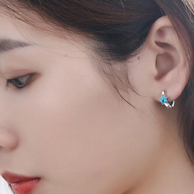 Bông tai khoen ngôi sao xanh xinh xắn BHBT285