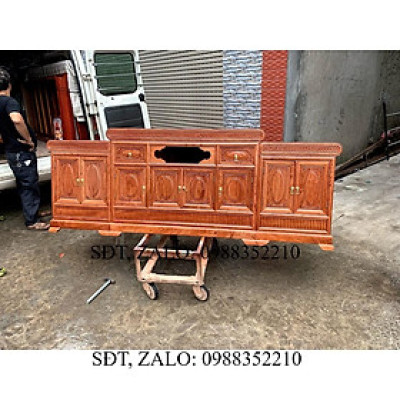 Kệ tivi mõ nồi giữa gỗ hương đá