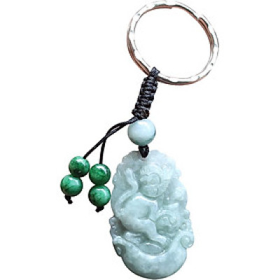 Móc Khóa 12 Con Giáp Đá Cẩm Thạch Tuổi Thân Ngọc Quý Gemstones MK19