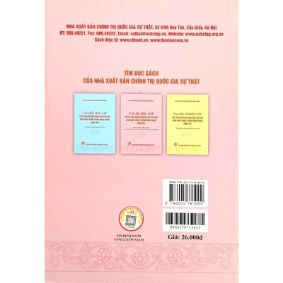 Sách - Tài Liệu Hỏi Đáp Về Các Văn Kiện Hội Nghị Lần Thứ Sáu Ban Chấp Hành Trung Ương Đảng Khóa XIII - Dùng Cho Đoàn Viên, Hội Viên Tổ Chức Chính Trị