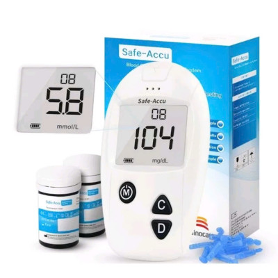 Máy Đo Đường Huyết, Máy Đo Lượng Đường Trong Máu Tại Nhà Safe Accu tặng que đo và kim thử máu hàng cao câp