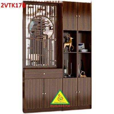 Vách ngăn tủ kệ , vách ngăn phòng khách nhà bếp 2VTK17A - Nội thất lắp ráp Viendong Adv