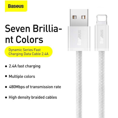 Cáp sạc nhanh và truyền dữ liệu Usb to Light-ning 2.4A Baseus Dynamic Series Fast Charging Data Cable- CALD- Hàng chính hãng