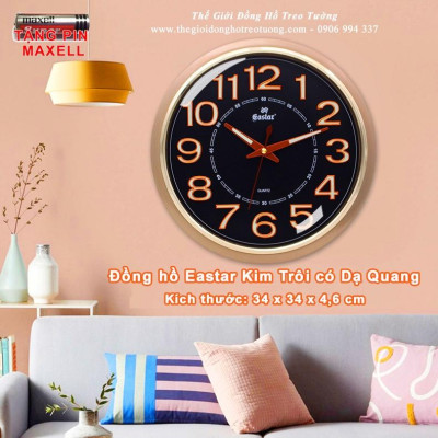 Đồng Hồ KIM TRÔI EASTAR Cao Cấp Tròn CỔ ĐIỂN Có DẠ QUANG - Bảo Hành 1 Năm - Tặng Pin Maxell